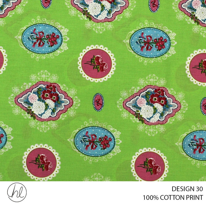 100% COTTON PRINT DESIGN 30 150CM WIDE PER M