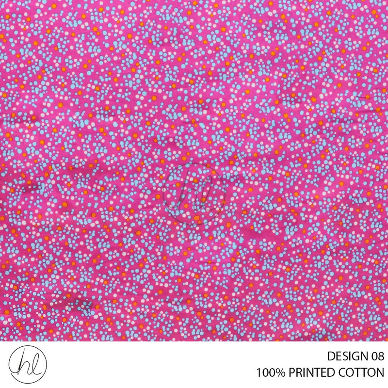 100% PRINTED COTTON 3408 CERISE 110CM PER M