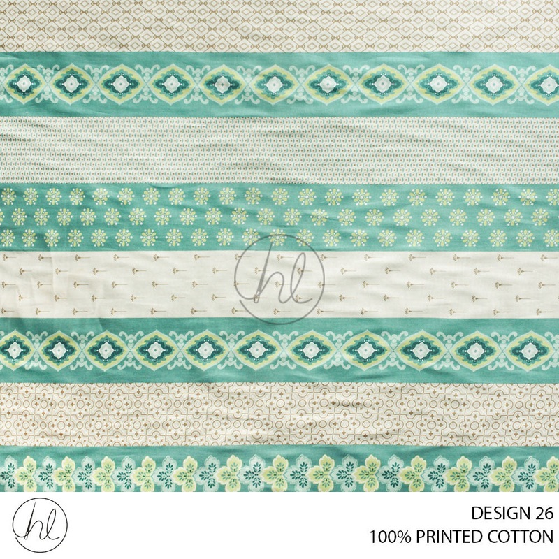 100% PRINTED COTTON3408 AQUAMARINE 110CM PER M