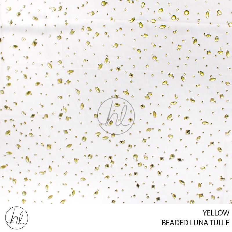 BEADED LUNA TULLE 781 YELLOW 130CM PER M