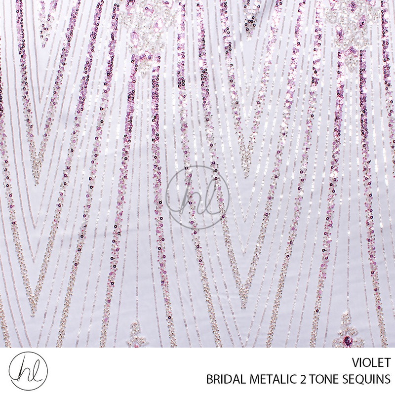 BRIDAL METALLIC 2 TONE SEQUINS 781 VIOLET 120CM PER M