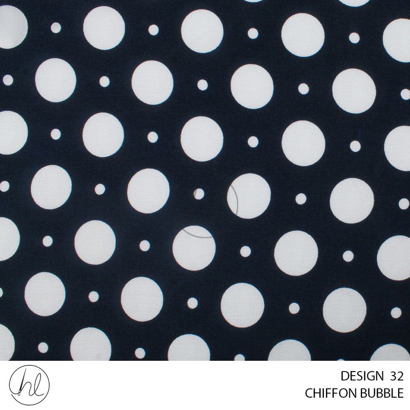 BUBBLE CHIFFON 51 PER M DESIGN 32 NAVY 150CM WIDE