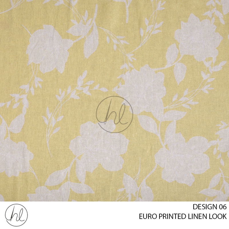 EURO PRINTED LINEN LOOK YELLOWDESIGN 06 150CM WIDE