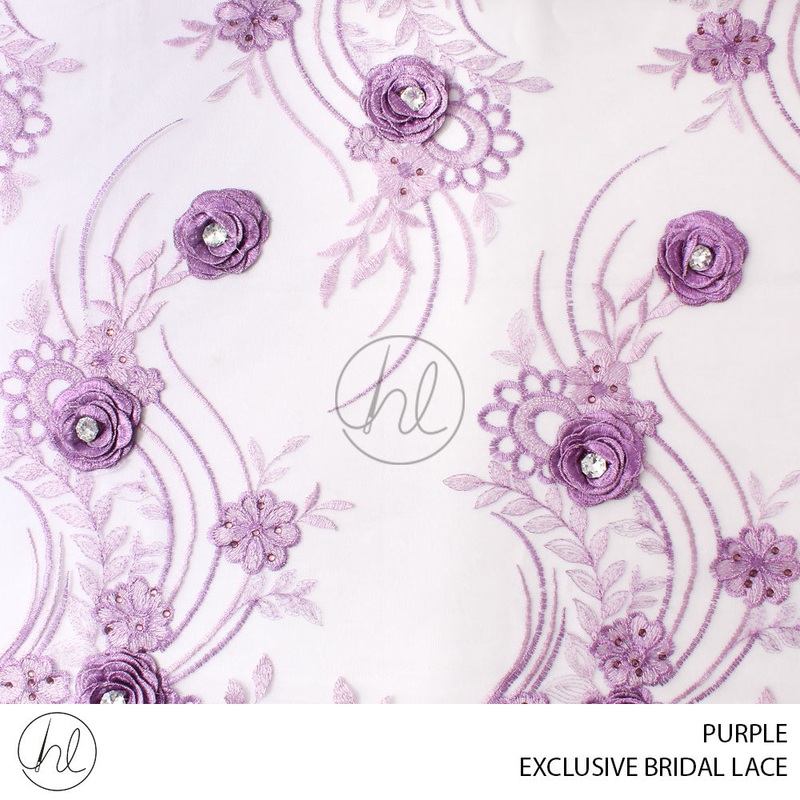 EXCLUSIVE BRIDAL LACE 25 PURPLE 120CM PER M