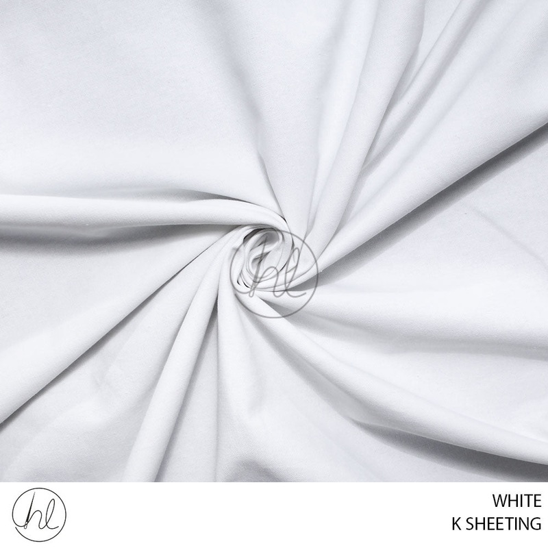 K SHEETING 781 WHITE 150CM PER M