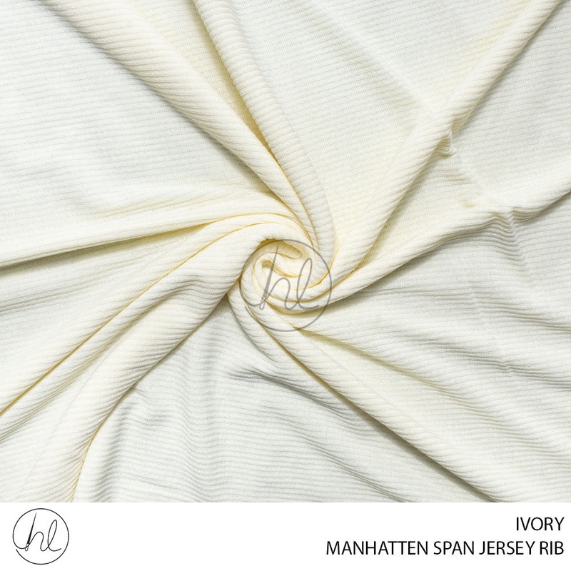 MANHATTEN SPAN JERSEY RIB 51 IVORY 150CM PER M