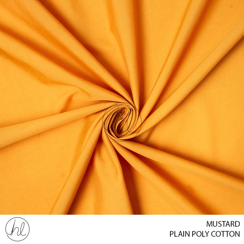 PLAIN POLY COTTON FABRIC 112CM MUSTARD