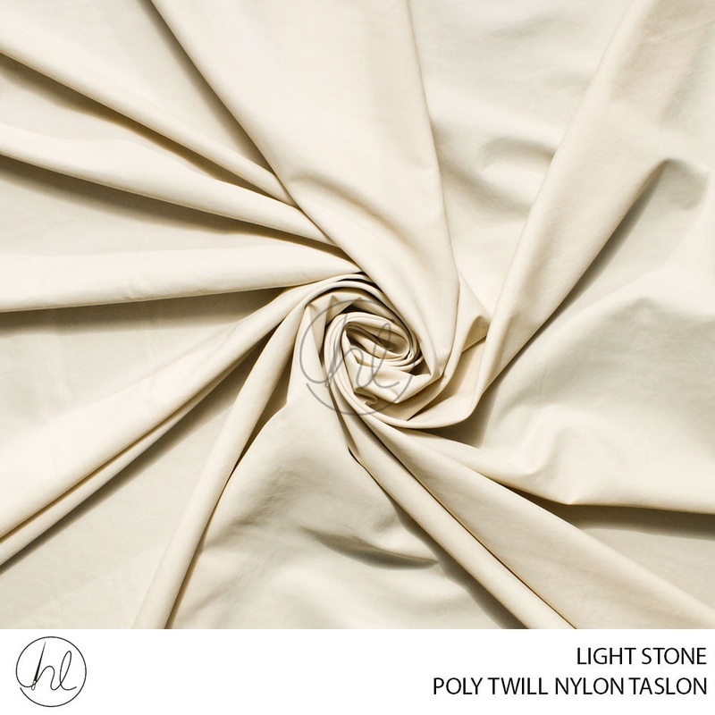 POLY TWILL NYLON TASLON 56 LIGHT STONE 150CM PER M