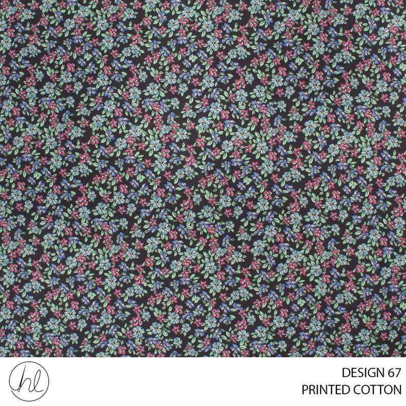 PRINTED COTTON ALOSCARE 51 PURPLE 150CM PER M