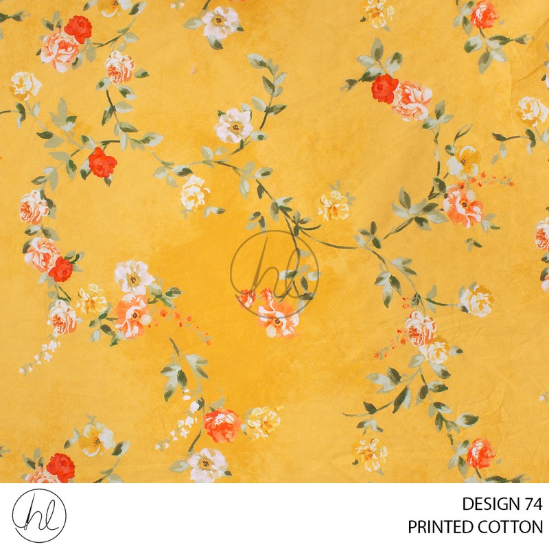 PRINTED COTTON VITACARE 51 MUSTARD 150CM PER M