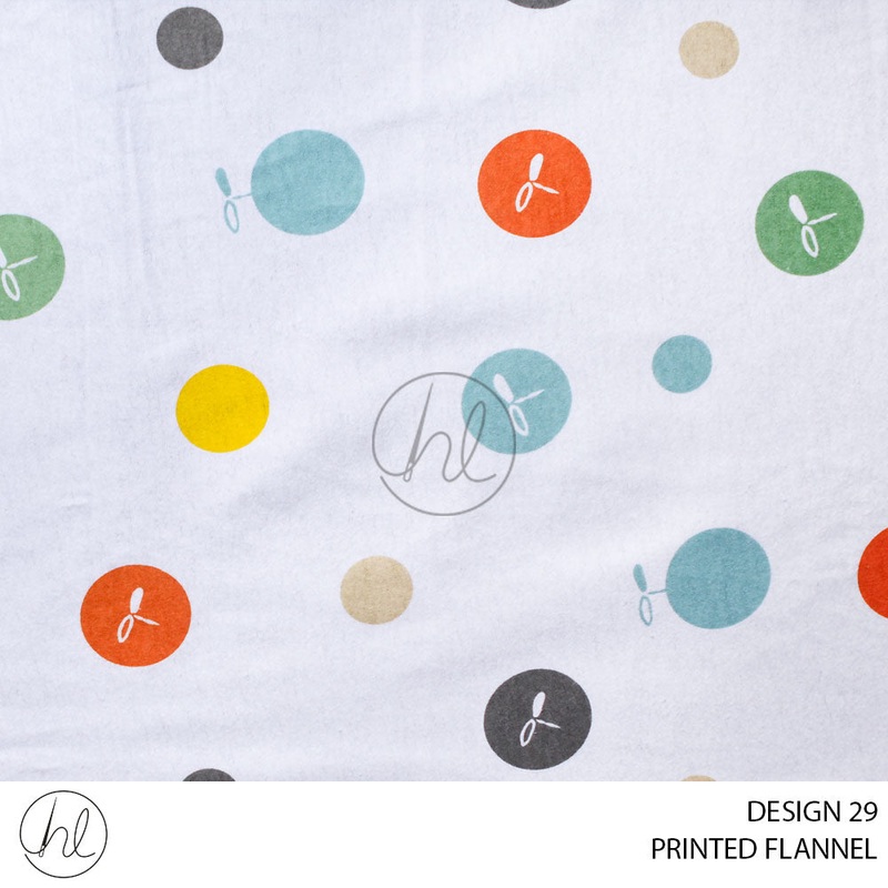 PRINTED FLANNEL 51 WHITE 110CM PER M