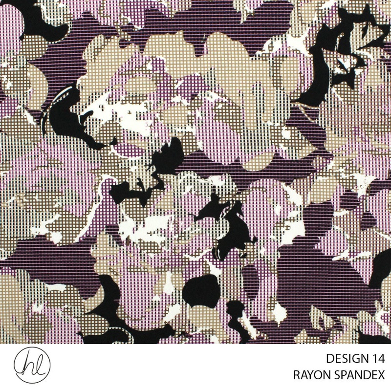 RAYON SPANDEX DESIGN 14 150CM WIDE PER M55