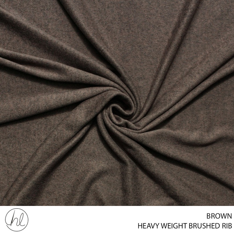 RIB BRUSHED HEAVY WEIGHT FABRIC 150CM BROWN ROLL ROLL 001