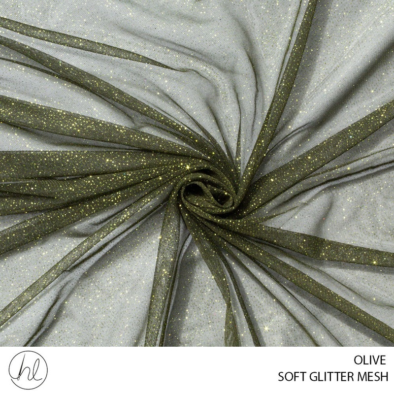 Soft glitter Mesh 56 Olive 150cm Per M
