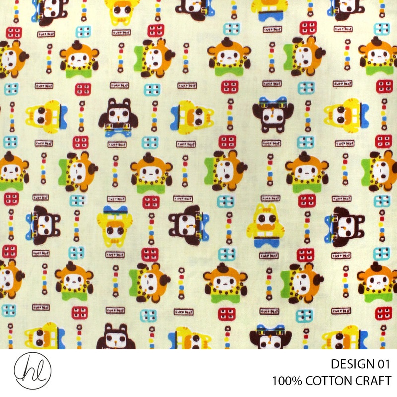 100% COTTON CRAFTS DESIGN 01 150CM WIDE PER M