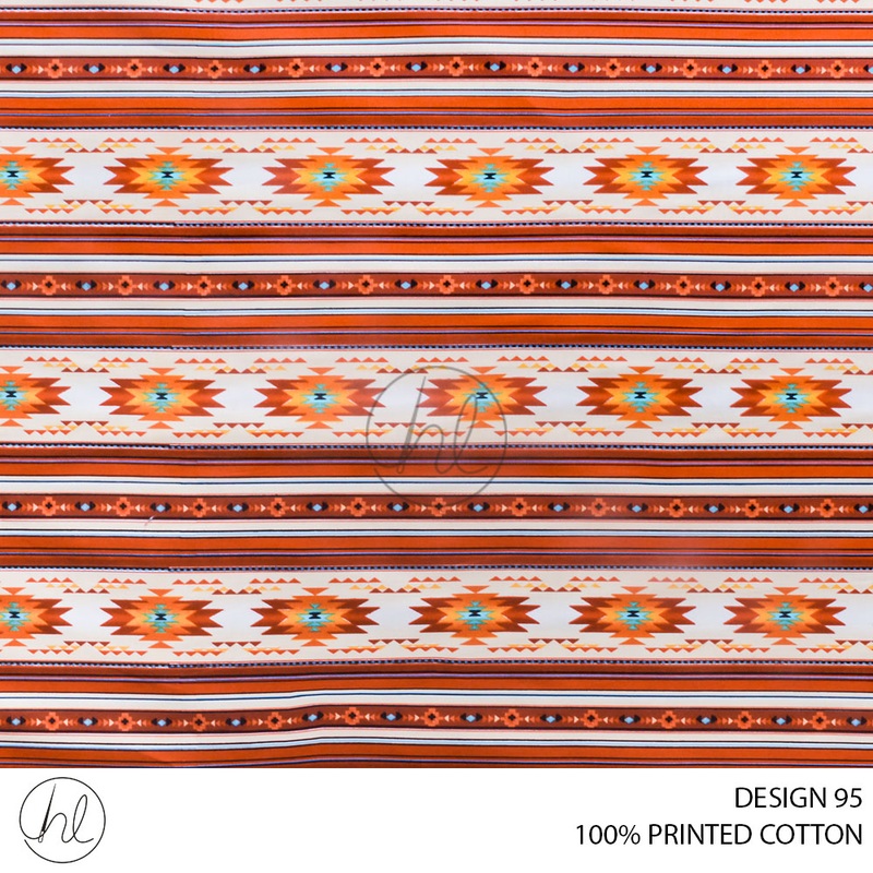 100% PRINTED COTTON 3408 RUST  110CM PER M