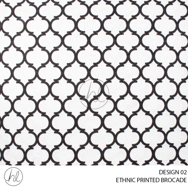 ETHNIC PRINTED BROCADE 55 WHITE 150CM PER M