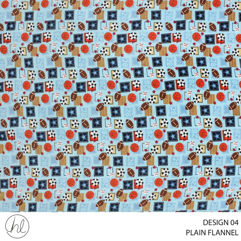 FLANNEL PRINTED FABRIC 150CM PALE BLUE ROLL ROLL 001