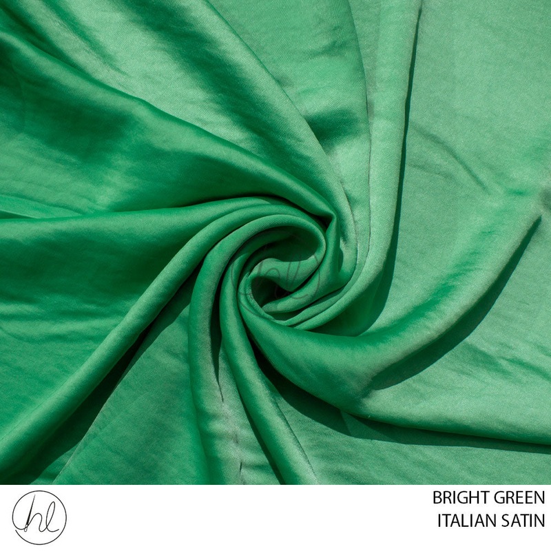 ITALIAN SATIN 51 PER M BRIGHT GREEN 150CM WIDE
