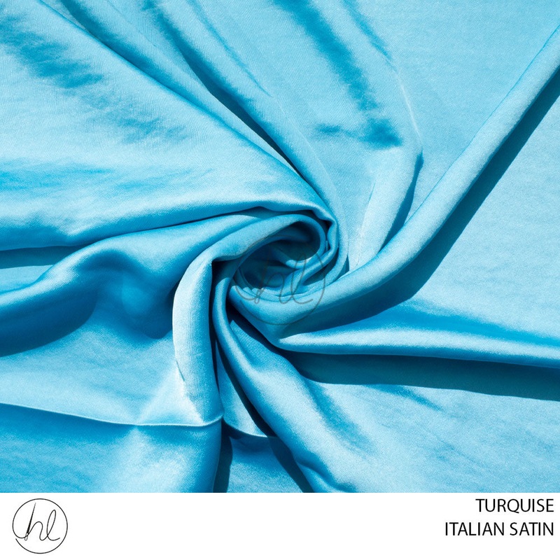 ITALIAN SATIN 51 PER M TURQUOISE 150CM WIDE