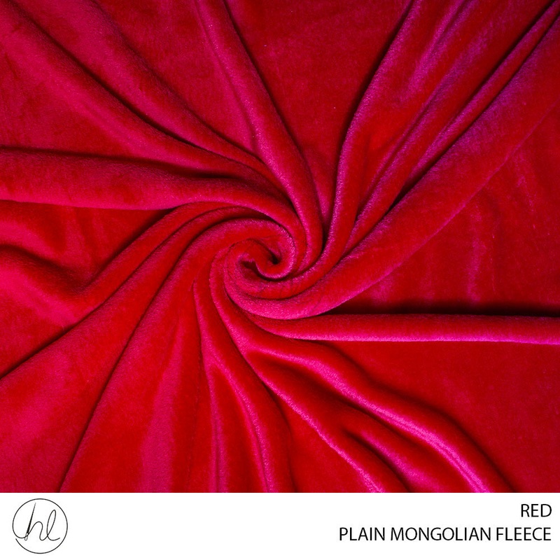 PLAIN MONGOLIAN FLEECE 51 RED 150CM PER M