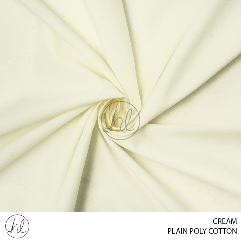 PLAIN POLY COTTON FABRIC 112CM CREAM