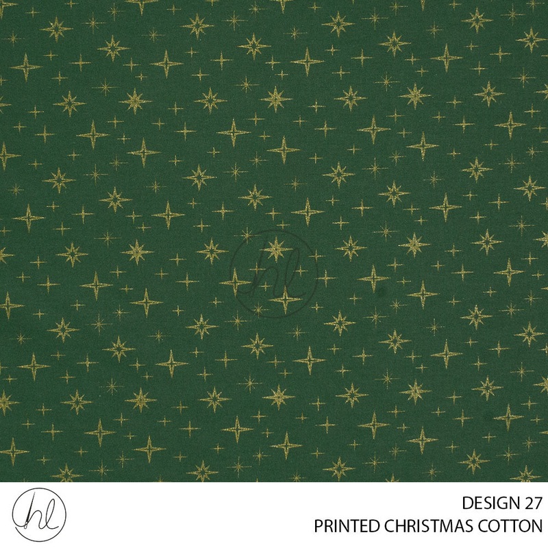 PRINTED CHRISTMAS COTTON DESIGN 146 51 EMERALD 145CM PER M