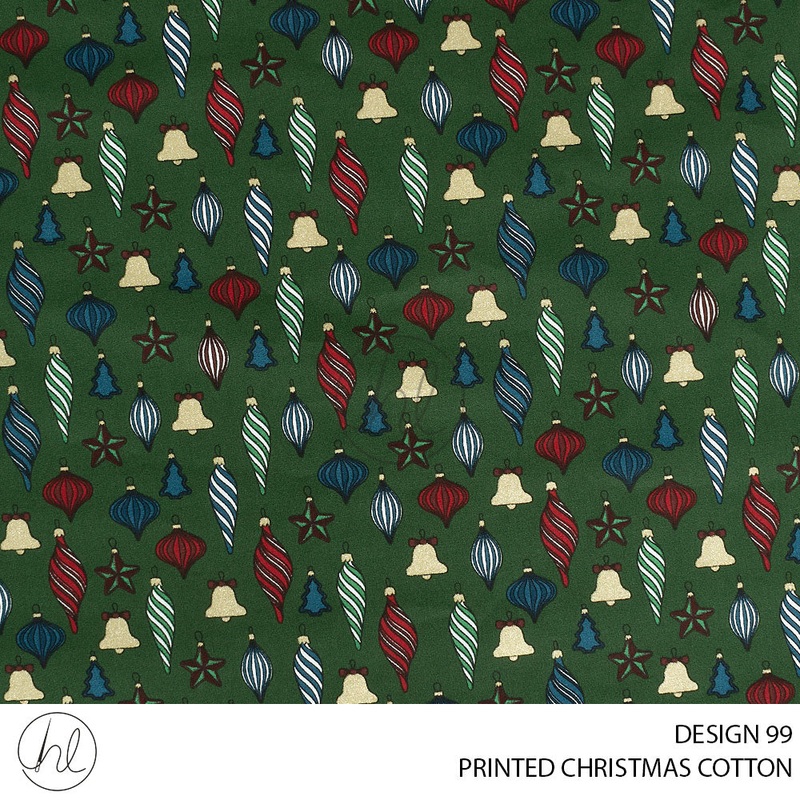 PRINTED CHRISTMAS COTTON DESIGN 79 51 EMERALD 145CM PER M