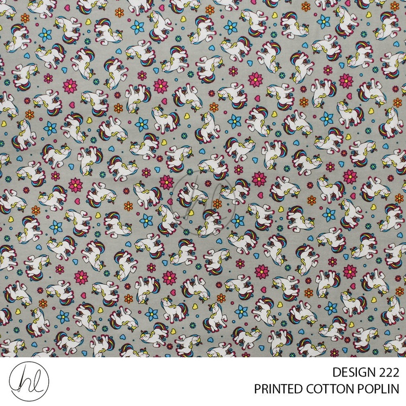 PRINTED COTTON POPLIN 51 GREY 145CM PER M