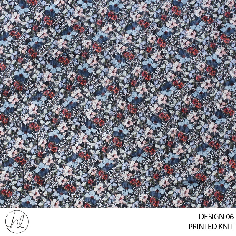 PRINTED KNIT 80 NAVY 150CM PER M