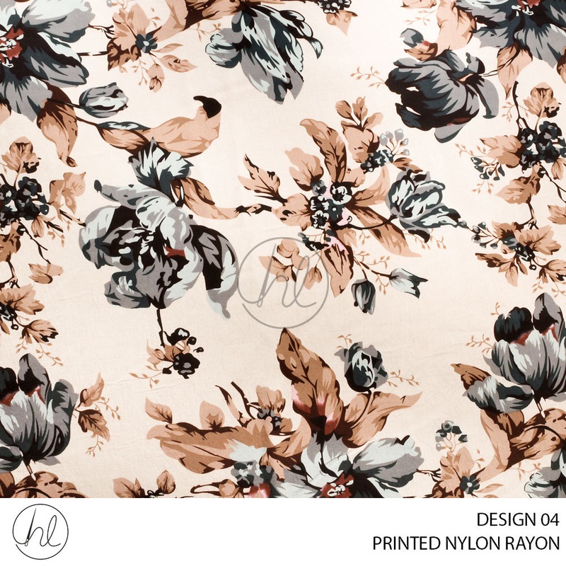 PRINTED NYLON RAYON 781 TAN 150CM PER M