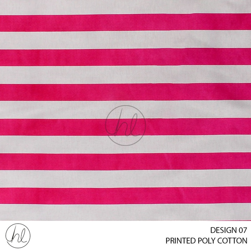 PRINTED POLY COTTON STRIPE DESIGN 07 CERISE 115CM PER M