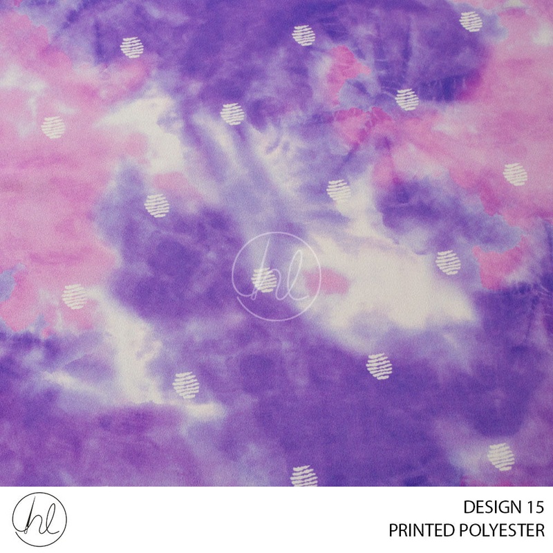 PRINTED POLYESTER ALOSCARE  PER M LILACDESIGN 15 150CM WIDE