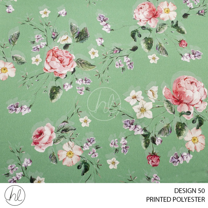 PRINTED POLYESTER CAPRICE PER M SAGE DESIGN 50150CM WIDE