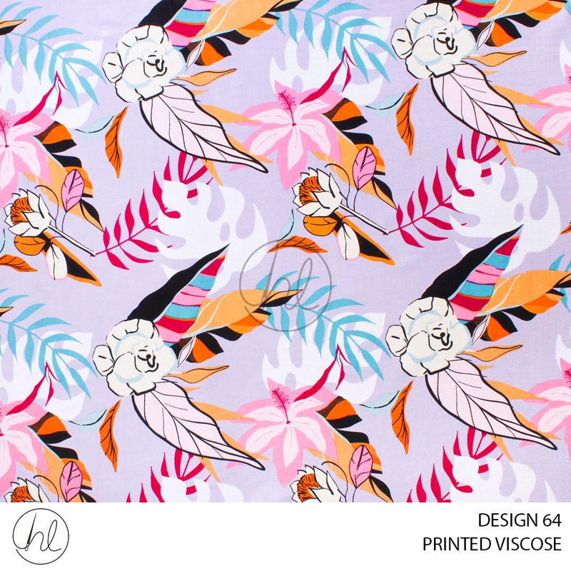 PRINTED VISCOSE 53 LILAC 150CM PER M