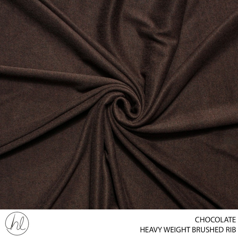 RIB BRUSHED HEAVY WEIGHT FABRIC 150CM CHOCOLATE ROLL ROLL 001