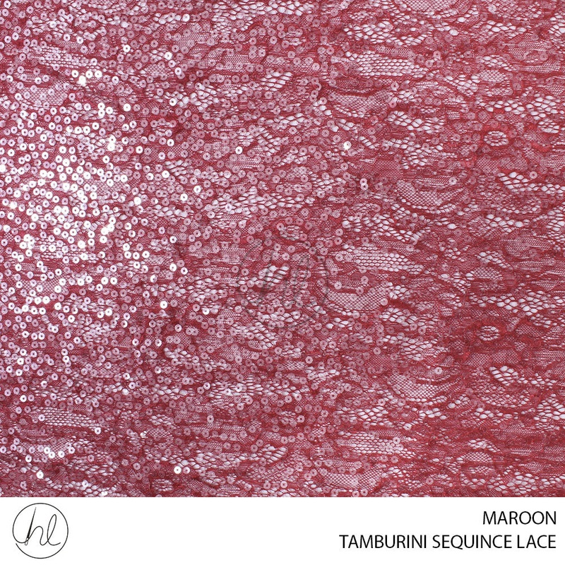 TAMBURINI SEQUINCE LACE 51 MAROON 140CM PER M