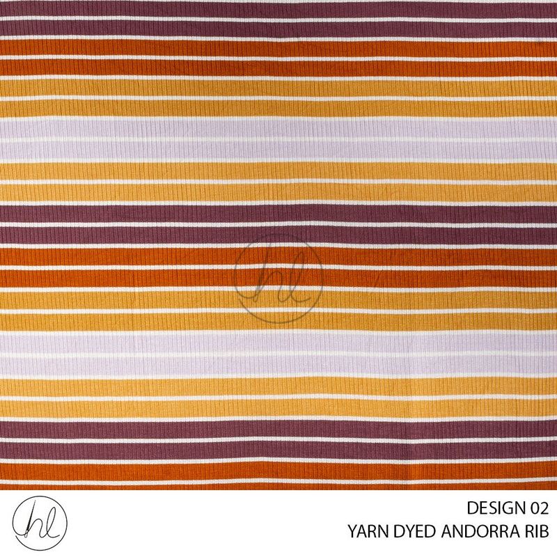YARN DYED ANDORRA RIB 51 GOLD 150CM PER M