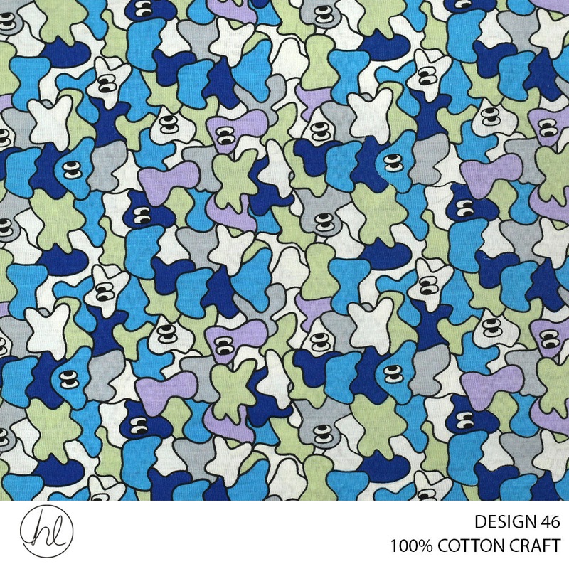 100% COTTON CRAFT DESIGN 46 150CM WIDE PER M