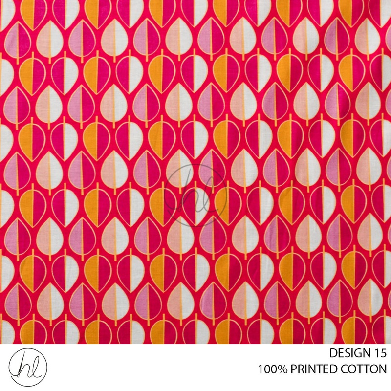 100% COTTON PRINT PER M RED DESIGN 15 145CM WIDE