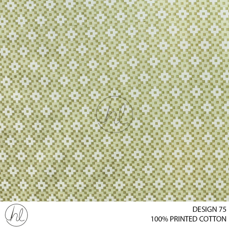 100% PRINTED COTTON 3408 KHAKI 110CM PER M