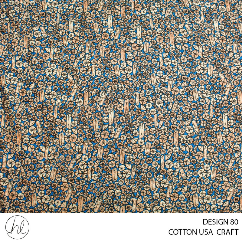COTTON USA CRAFTS PER M BLUE DESIGN 80 112CM WIDE