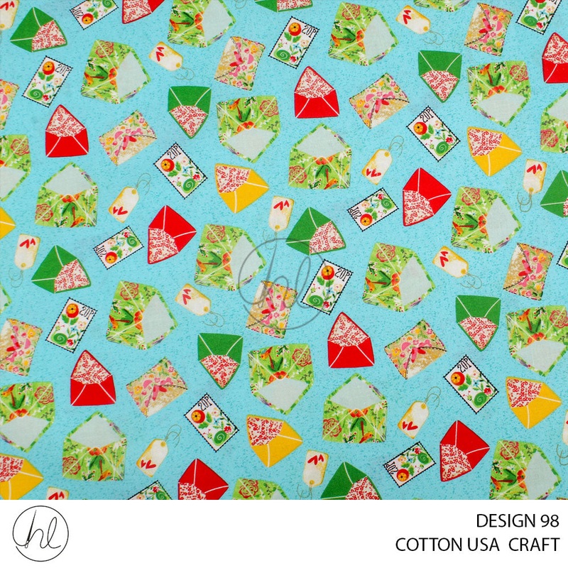 COTTON USA CRAFTS PER M BLUE DESIGN 98 112CM WIDE