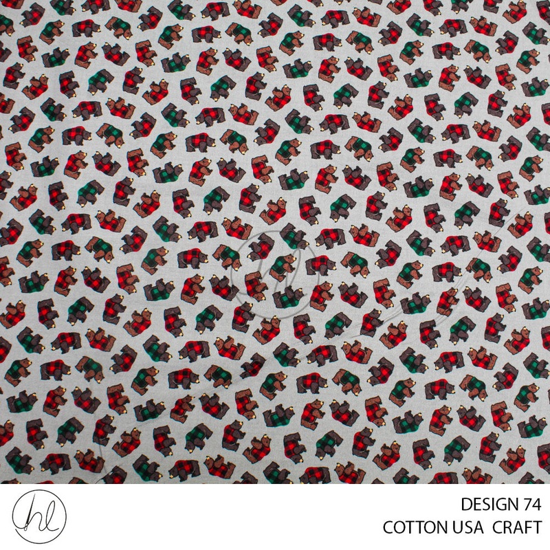 COTTON USA CRAFTS PER M GREY DESIGN 74 112CM WIDE