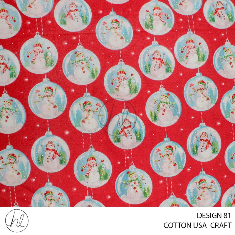 COTTON USA CRAFTS PER M RED DESIGN 81 112CM WIDE