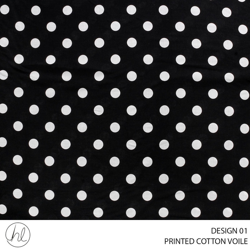 COTTON VOILE PRINTED 150CM BLACK ROLL ROLL 001