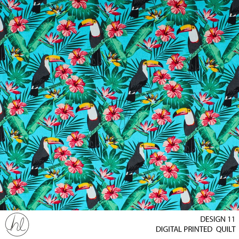 DIGITAL PRINTED QUILT  PER M DESIGN 11 BLUE 110CM WIDE