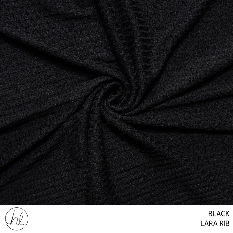 LARA RIB 51 BLACK 150CM PER M