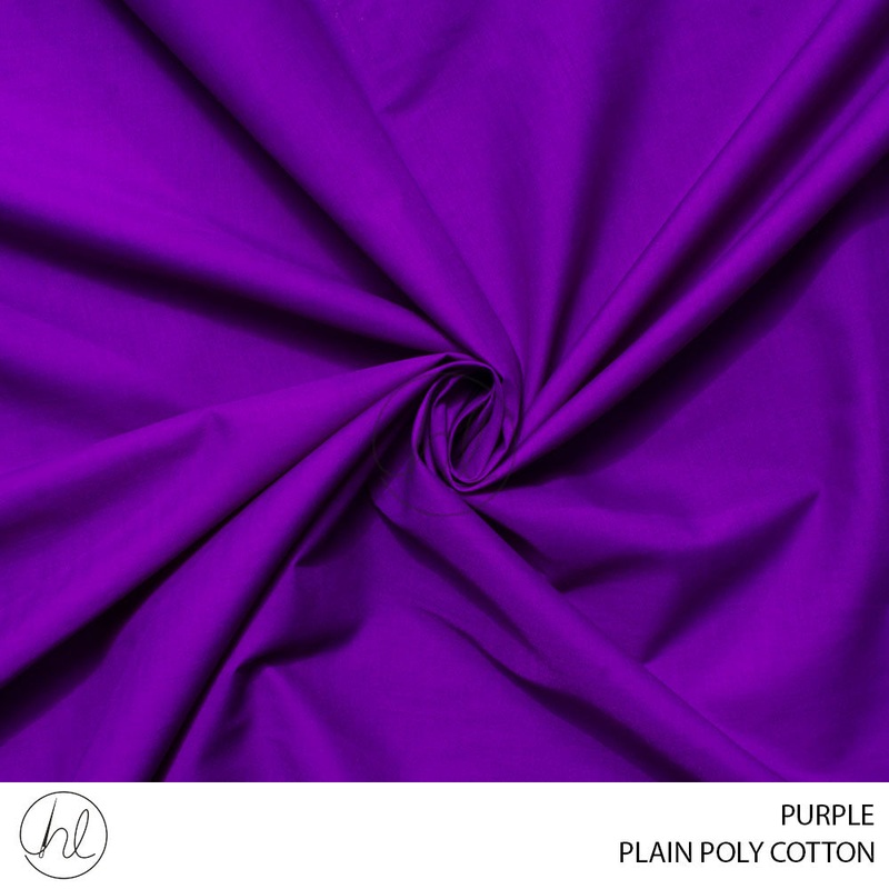 PLAIN POLY COTTON FABRIC 112CM PURPLE