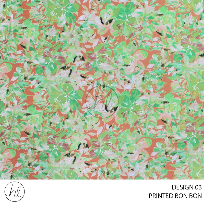 PRINTED BON BON 56 GREEN 150CM PER M